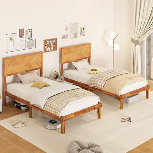 Twin/Full/Queen Size Bed Frame with Headboard and Storage Space-Twin Size