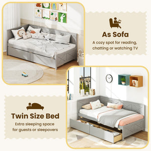 Bamboo Kids Kitchen Step Stool with Adjustable Height and Safety Rails-Natural