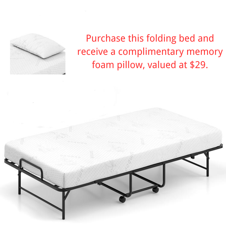 ãFree $29 Pillow with Bed Purchaseã‘Twin Size Folding Bed with 5 Inch Mattress