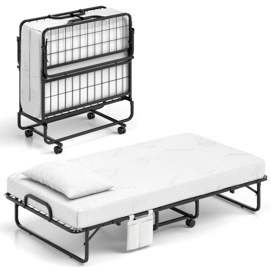 Twin Size Folding Bed with 5 Inch Mattress