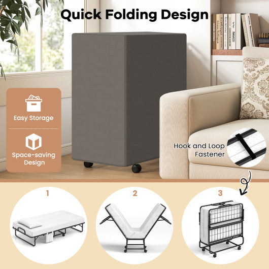 Twin Size Folding Bed with 5 Inch Mattress