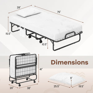 ãFree $29 Pillow with Bed Purchaseã‘Twin Size Folding Bed with 5 Inch Mattress