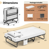 Twin Size Folding Bed with 5 Inch Mattress