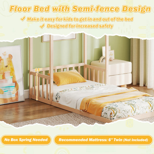 Twin Size Sleigh Bed with 2 Storage Drawers Wood Platform Bed Frame-White