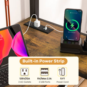 Twin Size Loft Bed Raised Platform Bed with Desk and 2 Storage Shelves-Black