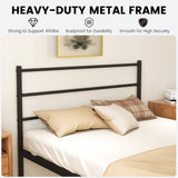 Twin Size Metal Bed Frame Platform with Headboard-Black