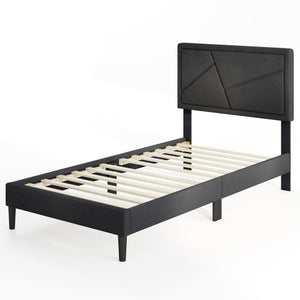 Twin/Full/Queen Size Upholstered Platform Bed Frame with High Headboard-Twin