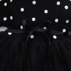 Princess Long sleeve Baby Girl Dress Newborn Infant Baby Girl Clothes WIth Bow And Dot Tutu Ball Gown Party Dresses Baby Kid Girl clothes In Elegant Style