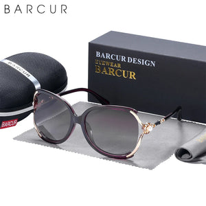BARCUR Sunglasses Trendy Butterfly Design Fashion Women Sunglasses Polarized Lens Ladies Sun Glasses UV400 Protection for Hot Summer Days