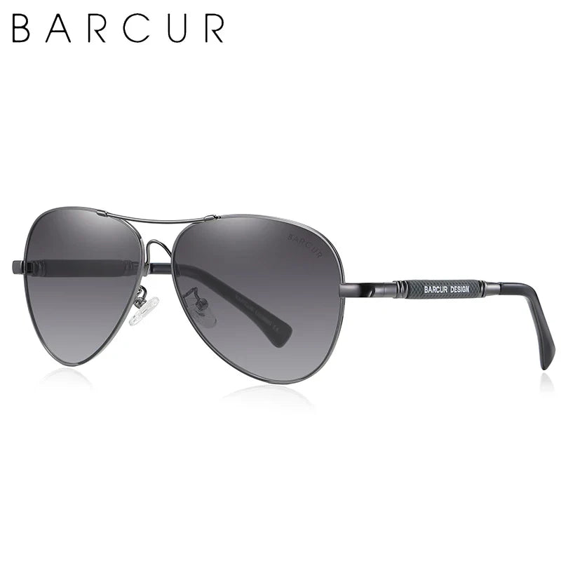 BARCUR Polarized Pilot Sunglasses for Men – Stylish Anti Blue Light UV400 Protection Gradient Mirror Lens Stainless Steel Trendy Frame – Fashion Aviator Sun Glasses for Men Ideal for Driving Travel Summer & Outdoor Activities
