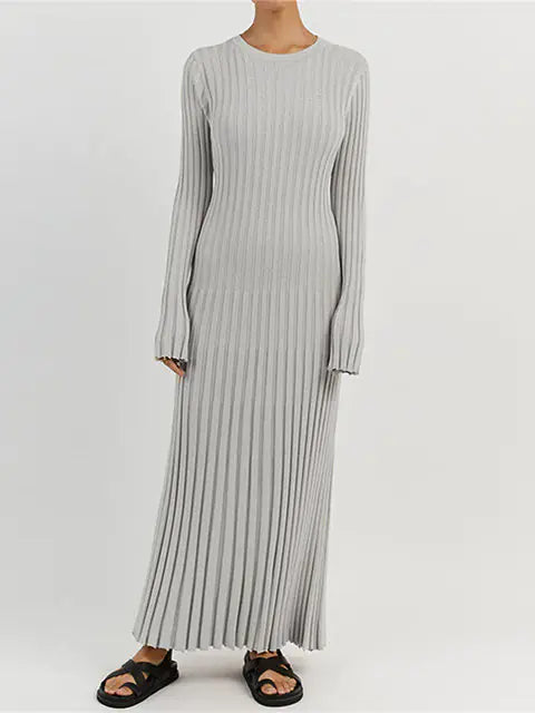 Ribbed Knit Maxi Dress: Elegant Autumn Style