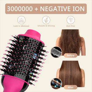 Umeely Hair Dryer Brush Blow Dryer Brush in One Upgraded 4 in 1 Hair Dryer and Styler Volumizer with Negative Ion Anti-frizz Ceramic Titanium Barrel Hot Air Brush Peach Red