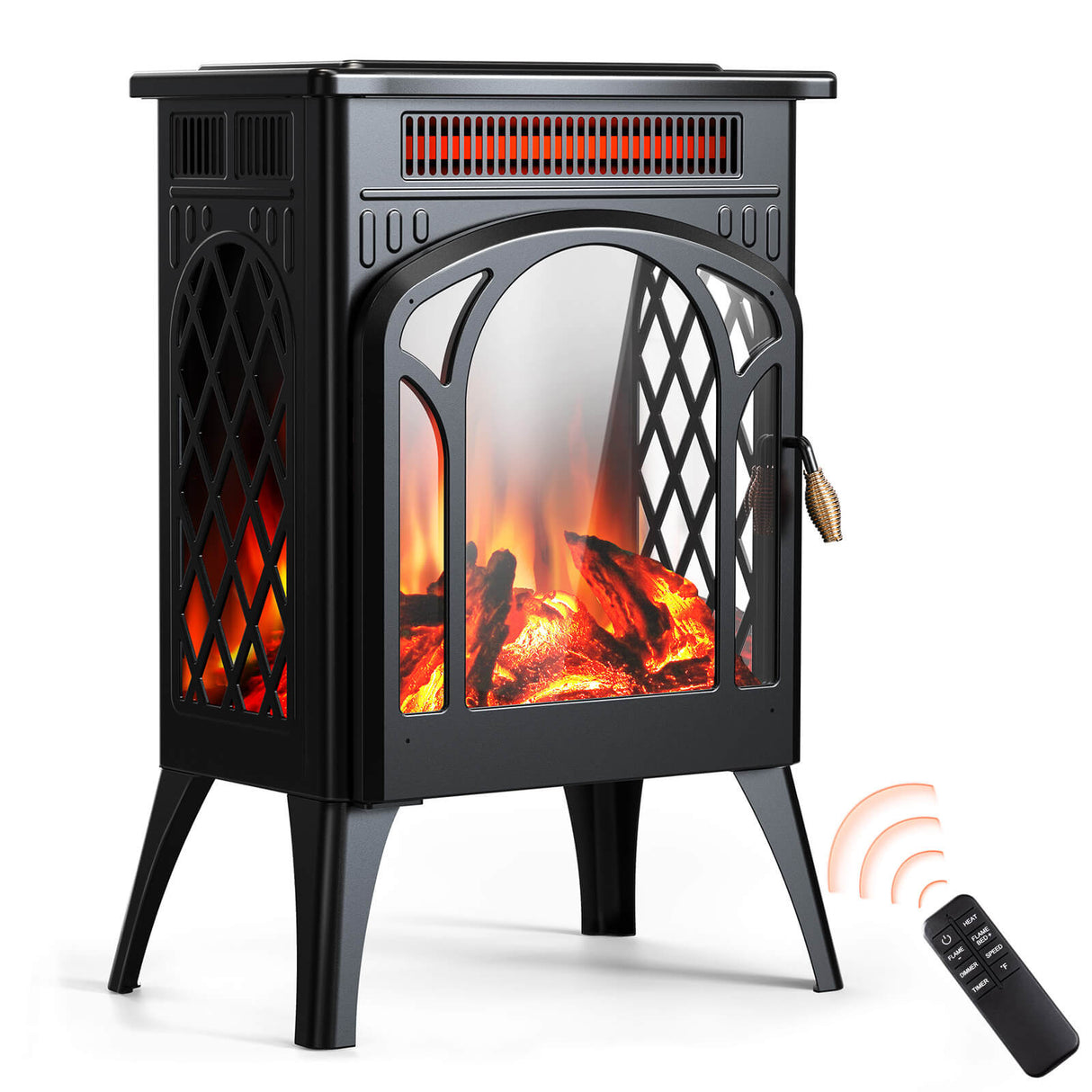 16" Free Standing Electric Fireplace Stove S180BP