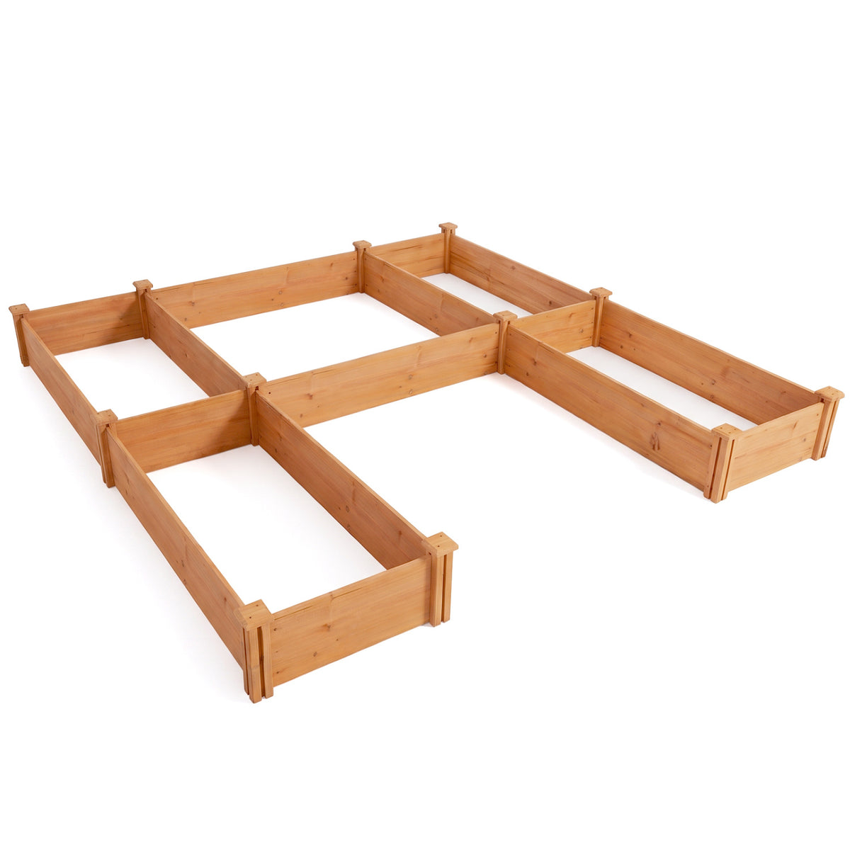 U-Shaped Wooden Garden Raised Bed for Backyard and Patio-Orange
