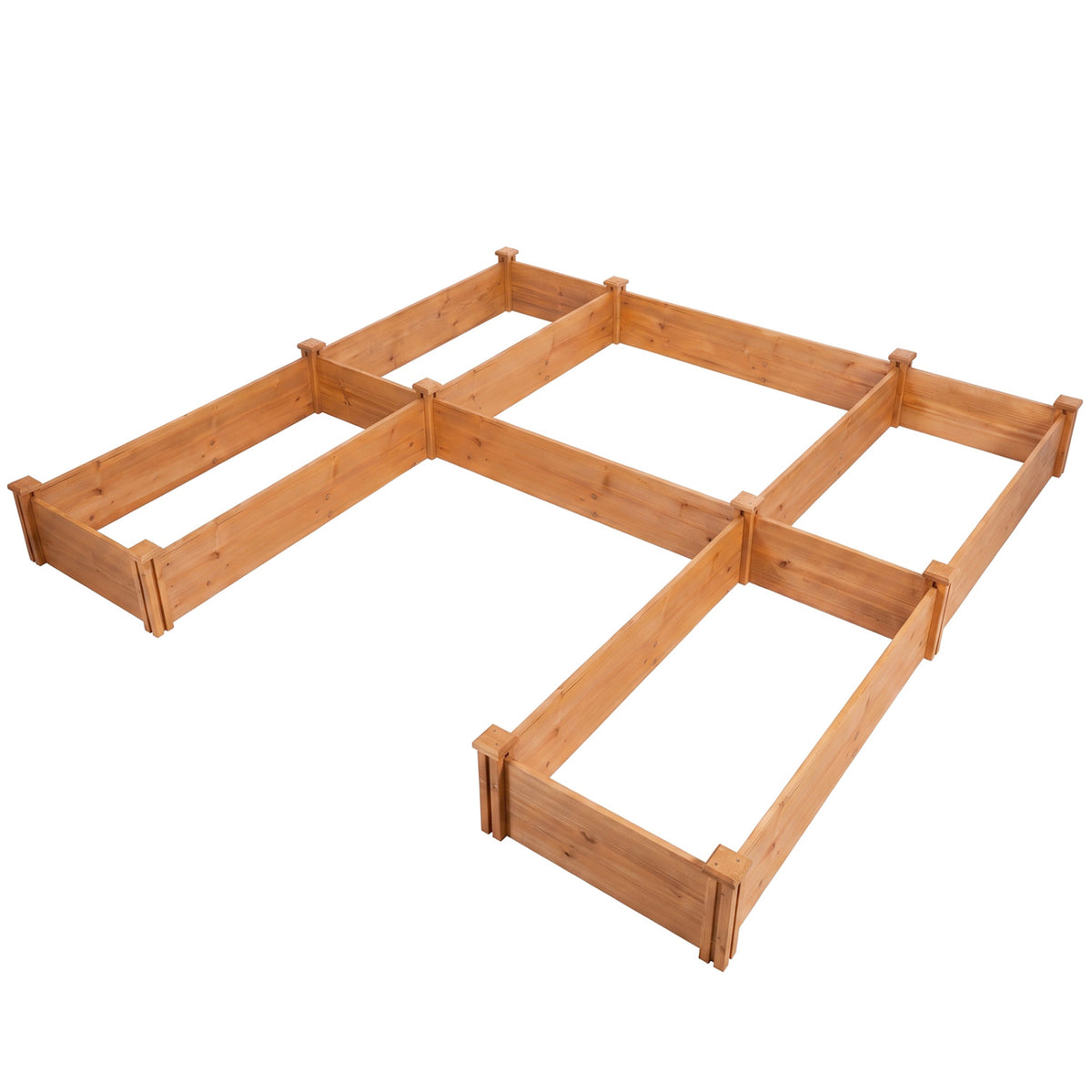 U-Shaped Wooden Garden Raised Bed for Backyard and Patio-Orange