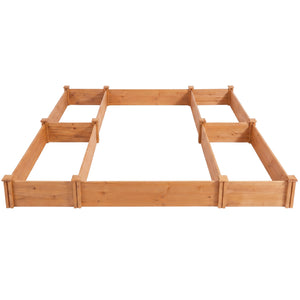 U-Shaped Wooden Garden Raised Bed for Backyard and Patio-Orange