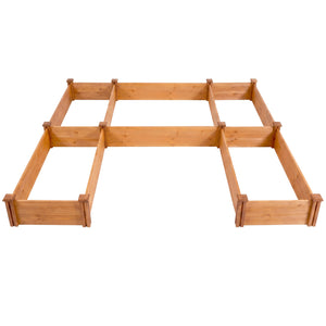 U-Shaped Wooden Garden Raised Bed for Backyard and Patio-Orange