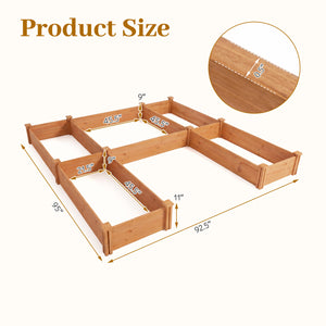 U-Shaped Wooden Garden Raised Bed for Backyard and Patio-Orange