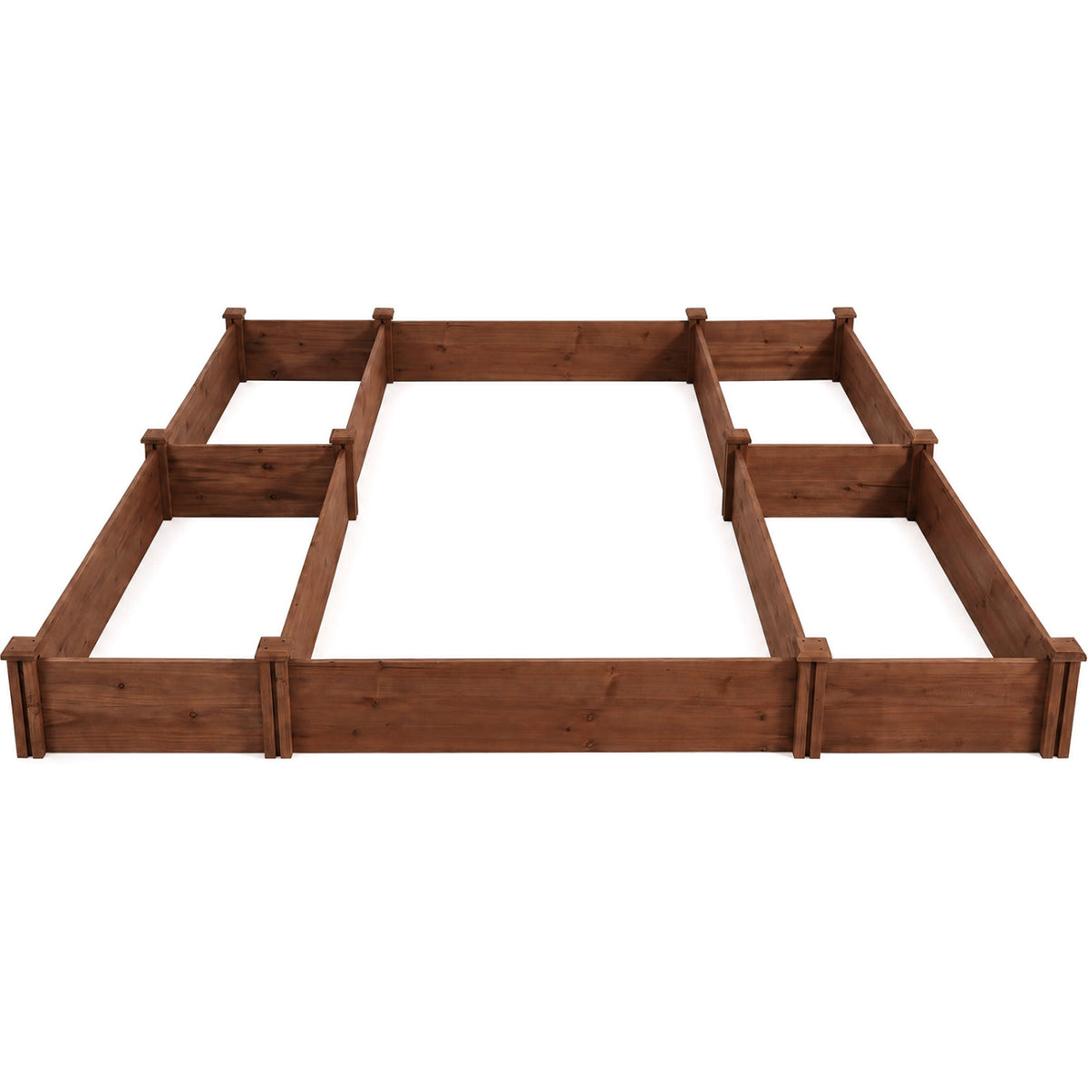 U-Shaped Wooden Garden Raised Bed for Backyard and Patio-Rustic Brown
