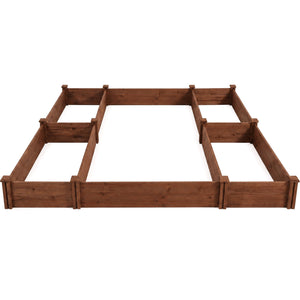 U-Shaped Wooden Garden Raised Bed for Backyard and Patio-Rustic Brown