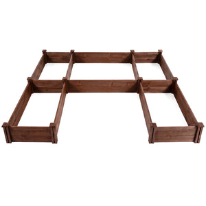 U-Shaped Wooden Garden Raised Bed for Backyard and Patio-Rustic Brown