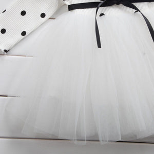Princess Long sleeve Baby Girl Dress Newborn Infant Baby Girl Clothes WIth Bow And Dot Tutu Ball Gown Party Dresses Baby Kid Girl clothes In Elegant Style