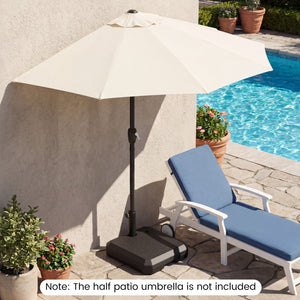 Umbrella Base for Half Patio Umbrellas 48.5 lbs Water & Sand Fillable Umbrella Stand