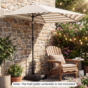 Umbrella Base for Half Patio Umbrellas 48.5 lbs Water & Sand Fillable Umbrella Stand