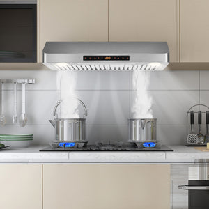 35.5/29.5 Inch Under Cabinet Range Hood 900 CFM Kitchen Vent with 4 Fan Speed-29.5 inches