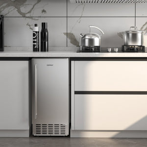 Under Counter Nugget Ice Maker with Self-Cleaning and 24H Timer-Silver