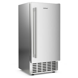 Under Counter Nugget Ice Maker with Self-Cleaning and 24H Timer-Silver