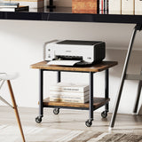 Under Desk Printer Stand with 360 ° Swivel Casters-Brown