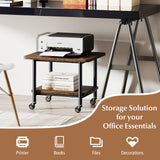 Under Desk Printer Stand with 360 ° Swivel Casters-Brown