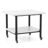 Under Desk Printer Stand with 4 Wheels and Locking Mechanism-Black