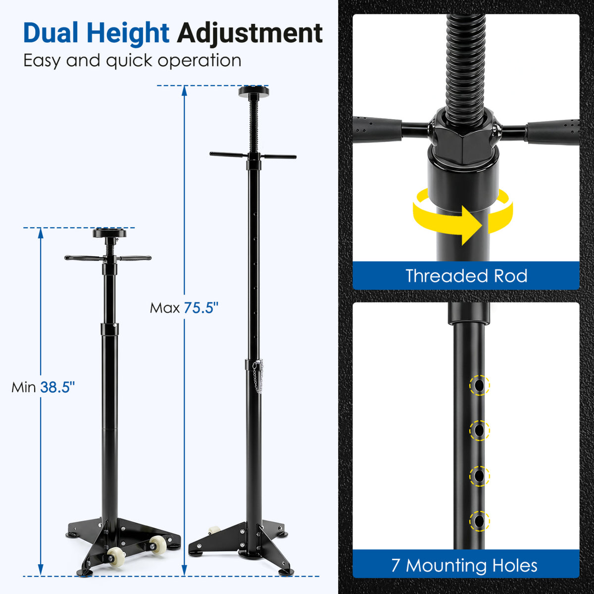 Underhoist Support Stand for Vehicle Components Support-Black