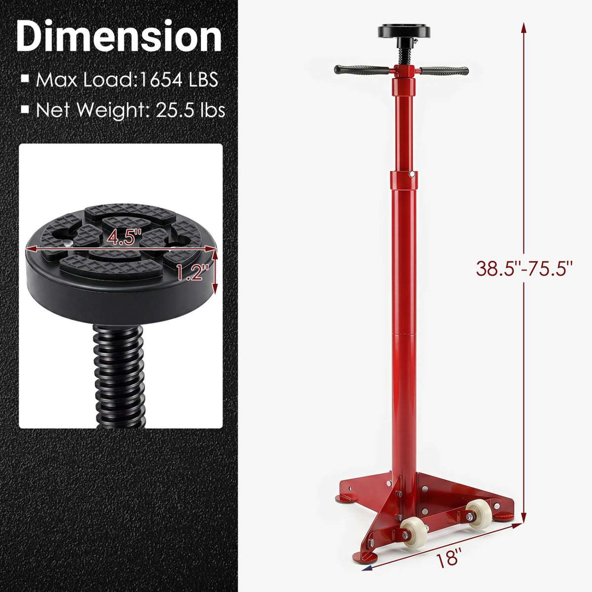 Underhoist Support Stand for Vehicle Components Support-Red