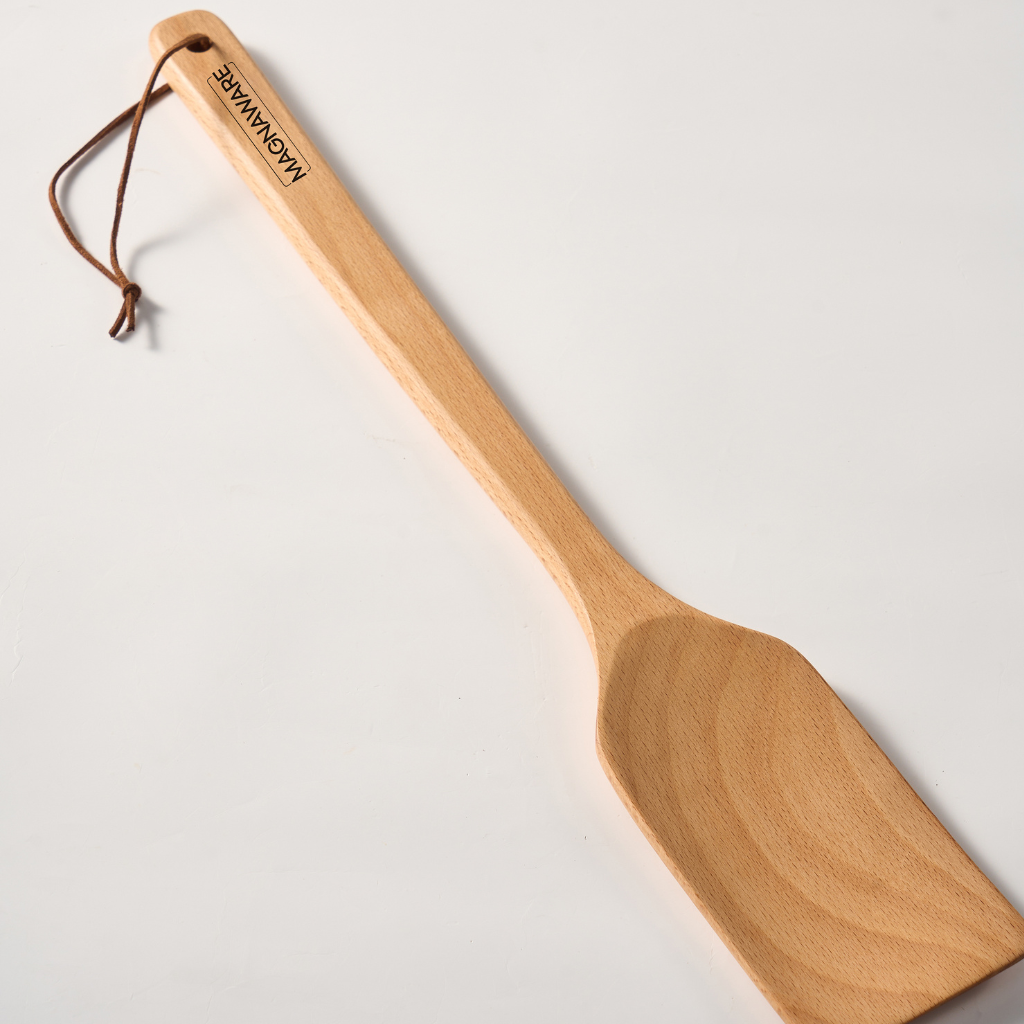 Extra Long Wooden Spatula - 18-inch Heavy Duty Stir Paddle for Cooking in Big Pots & Wall Décor - Solid Natural Hard Wood Large Spatula.