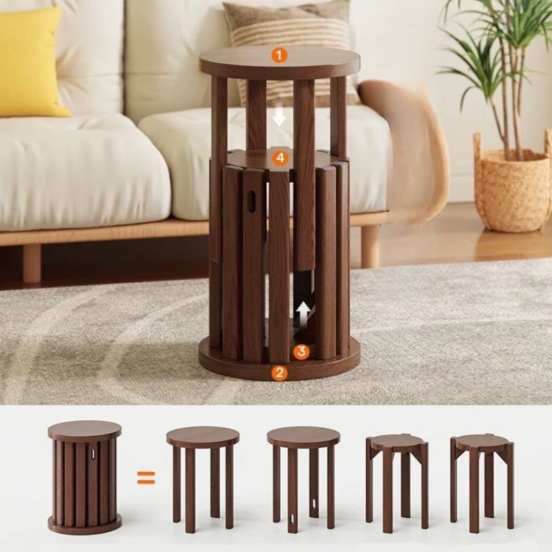 4-in-1  Solid Wood Stool Side Table