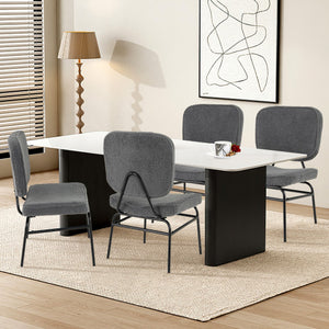 Upholstered Accent Chair Sherpa Reading Chair with Sponge Padding-Gray