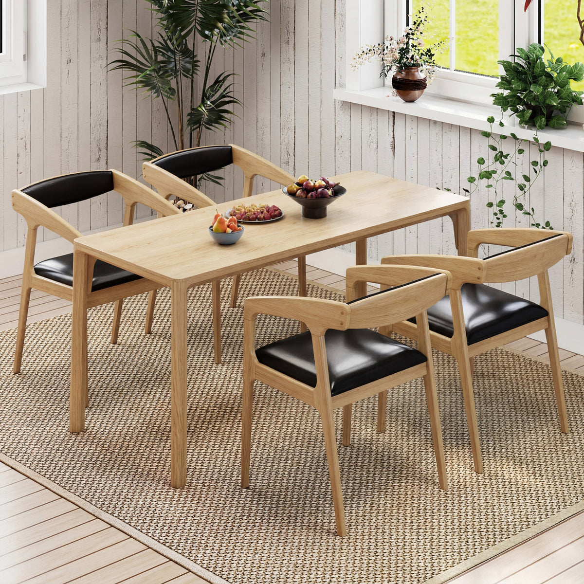Upholstered Armchairs Set of 2 with Cozy Backrest and Padded Seat Cushion-Natural