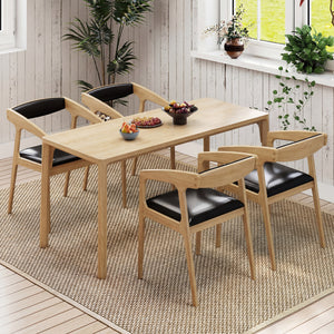 Upholstered Armchairs Set of 2 with Cozy Backrest and Padded Seat Cushion-Natural