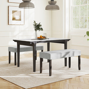 Upholstered Entryway Bench for End of Bed with Padded Seat-Gray