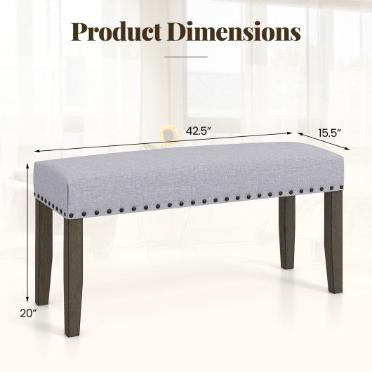 42.5 Inch Upholstered Entryway Bench End of Bed Bench-Gray