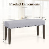 42.5 Inch Upholstered Entryway Bench End of Bed Bench-Gray