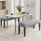 42.5 Inch Upholstered Entryway Bench End of Bed Bench-Gray