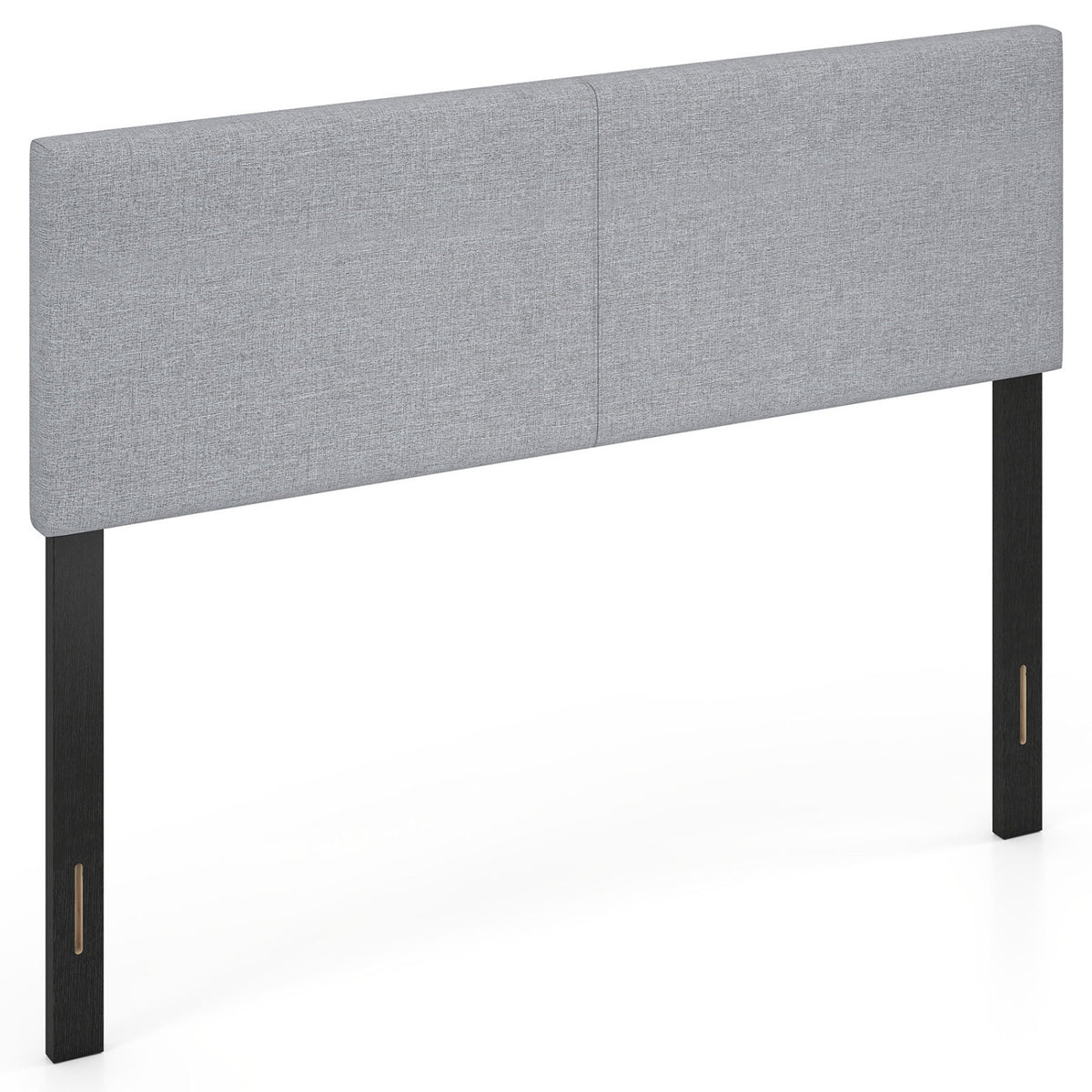 Upholstered Headboard Queen/Full Size Vertical Quilted Linen Fabric Bed Frame Mount Panel-Gray