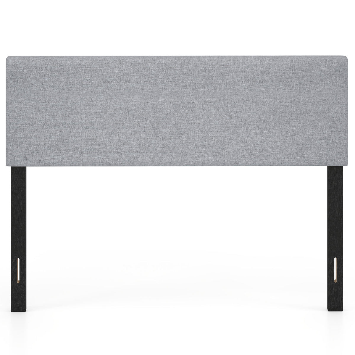 Upholstered Headboard Queen/Full Size Vertical Quilted Linen Fabric Bed Frame Mount Panel-Gray