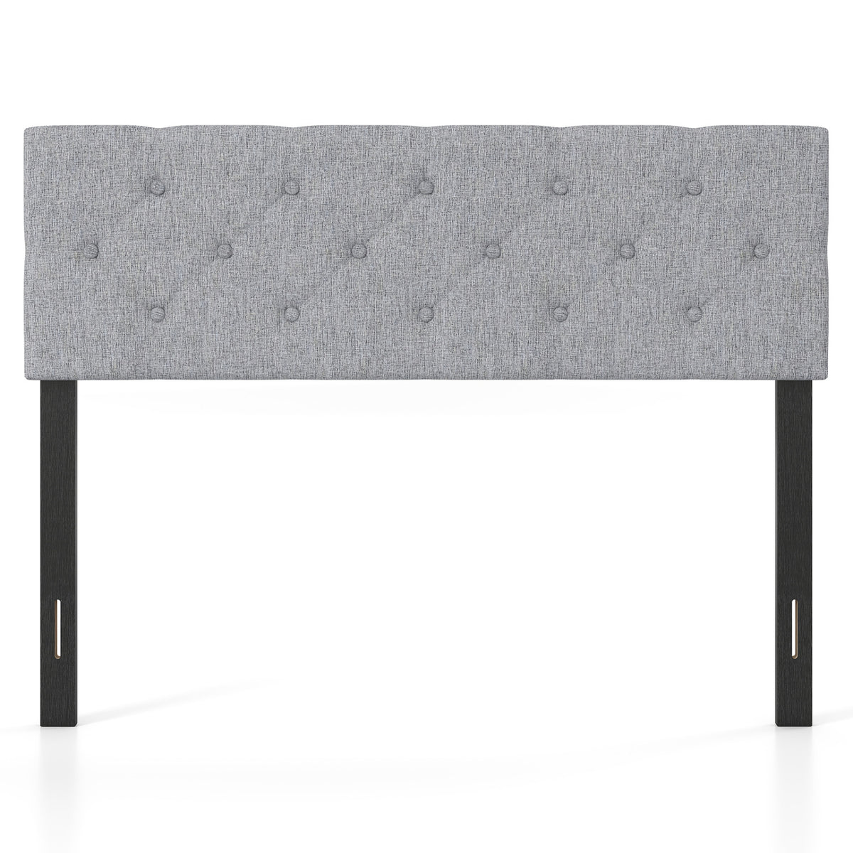 Upholstered Headboard Queen/Full Size Tufted Linen Fabric Bed Frame Mount Panel-Gray