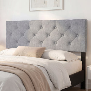 Upholstered Headboard Queen/Full Size Tufted Linen Fabric Bed Frame Mount Panel-Gray