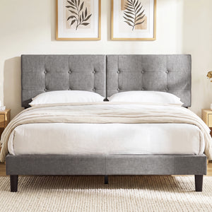 Upholstered Headboard with Adjustable Width for Full/Queen Size Beds-Dark Gray
